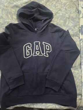 GAP Womans Navy Blue Logo Hoodie Sweater